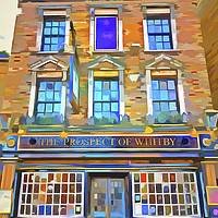 Buy canvas prints of The Prospect Of Whitby Pub Pop Art by David Pyatt