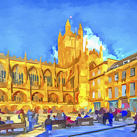 Buy canvas prints of Bath Abbey Pop Art by David Pyatt