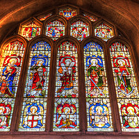 Buy canvas prints of Bath Abbey Stained Glass Window by David Pyatt