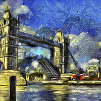 Buy canvas prints of Tower Bridge Waverley Art by David Pyatt