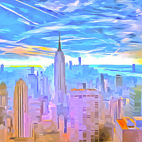 Buy canvas prints of Manhattan Skyline Pop Art by David Pyatt