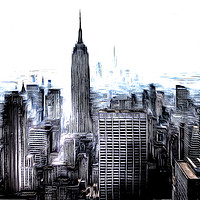 Buy canvas prints of New York Skyline Art by David Pyatt