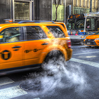 Buy canvas prints of New York Taxis  by David Pyatt