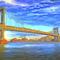 Buy canvas prints of Manhattan Bridge Pop Art by David Pyatt