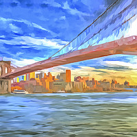 Buy canvas prints of Brooklyn Bridge Pop Art by David Pyatt