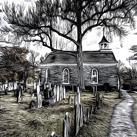 Buy canvas prints of Sleepy Hollow Church Art by David Pyatt