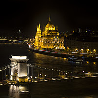 Buy canvas prints of Budapest At Night by David Pyatt