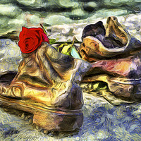 Buy canvas prints of Shoes On The Danube Van Gogh by David Pyatt