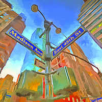 Buy canvas prints of New York Street Sign Pop Art by David Pyatt
