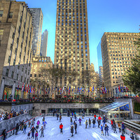 Buy canvas prints of New York Ice Skating by David Pyatt