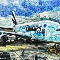 Buy canvas prints of Emirates A380 Airbus Art by David Pyatt