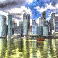 Buy canvas prints of Singapore Marina Bay Art by David Pyatt