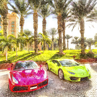 Buy canvas prints of Dubai Super Cars Art by David Pyatt