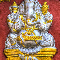 Buy canvas prints of Indian Temple Elephant  by David Pyatt
