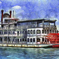 Buy canvas prints of New Orleans Paddle Steamer Art by David Pyatt
