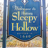 Buy canvas prints of Sleepy Hollow Town Sign by David Pyatt