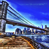 Buy canvas prints of Brooklyn Bridge Art by David Pyatt