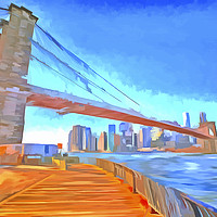 Buy canvas prints of Brooklyn Bridge Pop Art by David Pyatt