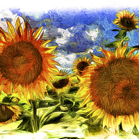 Buy canvas prints of Sunflowers Van Gogh by David Pyatt