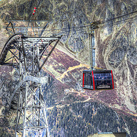 Buy canvas prints of Mont Blanc Cable Car by David Pyatt
