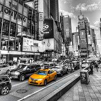 Buy canvas prints of Times Square Yellow Cab by David Pyatt