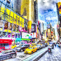 Buy canvas prints of Times Square New York Art by David Pyatt