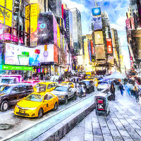 Buy canvas prints of New York Times Square Art by David Pyatt