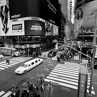 Buy canvas prints of Stretch Limousine Times Square by David Pyatt