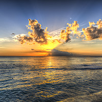 Buy canvas prints of Barbados Sunset by David Pyatt