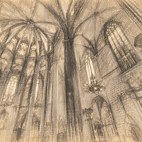 Buy canvas prints of Barcelona Cathedral Da Vinci  by David Pyatt