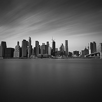 Buy canvas prints of Manhattan Skyline Monochrome by David Pyatt