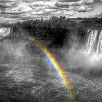 Buy canvas prints of Niagara Waterfall Rainbow by David Pyatt