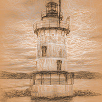 Buy canvas prints of The Lighthouse Da Vinci Style by David Pyatt