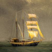 Buy canvas prints of Sailing Ship In A Storm by David Pyatt