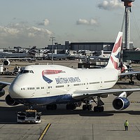 Buy canvas prints of British Airways Boeing 747  by David Pyatt