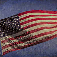 Buy canvas prints of American Flag Urban Grit by David Pyatt