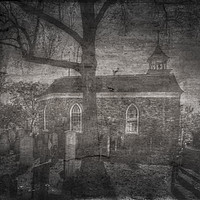 Buy canvas prints of Dutch Church Of Sleepy Hollow Vintage by David Pyatt