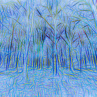 Buy canvas prints of Blue Forest Abstract Art by David Pyatt