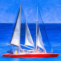 Buy canvas prints of Catamaran Art Panorama  by David Pyatt