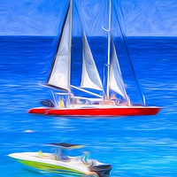 Buy canvas prints of Catamaran Boat Art by David Pyatt