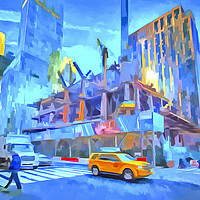 Buy canvas prints of Construction New York Pop Art by David Pyatt