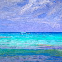Buy canvas prints of Caribbean Blue Sea Art by David Pyatt