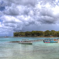 Buy canvas prints of Caribbean Beach Panorama by David Pyatt