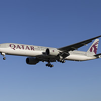 Buy canvas prints of Qatar Airways Boeing 777 by David Pyatt
