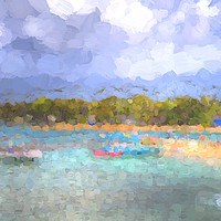 Buy canvas prints of Barbados Beach Abstract by David Pyatt