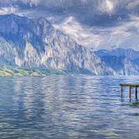 Buy canvas prints of Traunsee Lake Austria Art by David Pyatt