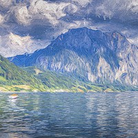 Buy canvas prints of Traunsee Lake Art  by David Pyatt