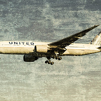 Buy canvas prints of United Airlines Weathered Metal    by David Pyatt