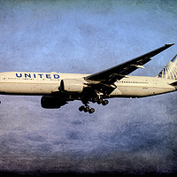 Buy canvas prints of United Airlines Weathered Metal        by David Pyatt