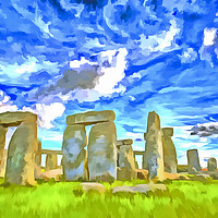 Buy canvas prints of Stonehenge Pop Art Style by David Pyatt